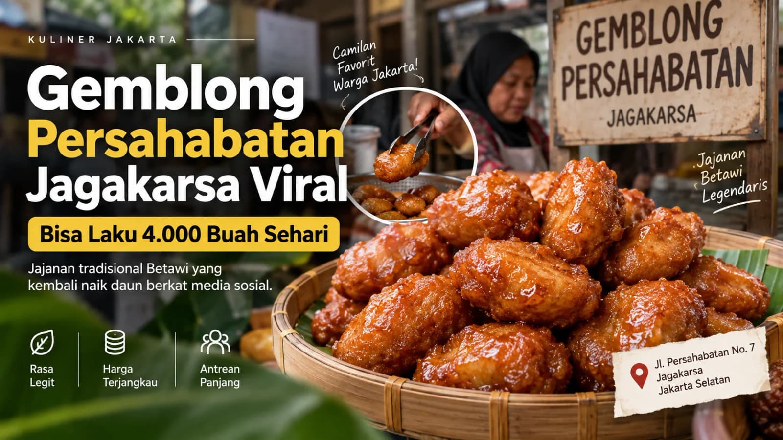 Gemblong Persahabatan Jagakarsa: Kisah Manis di Balik 4.000 Buah yang Ludes Setiap Hari